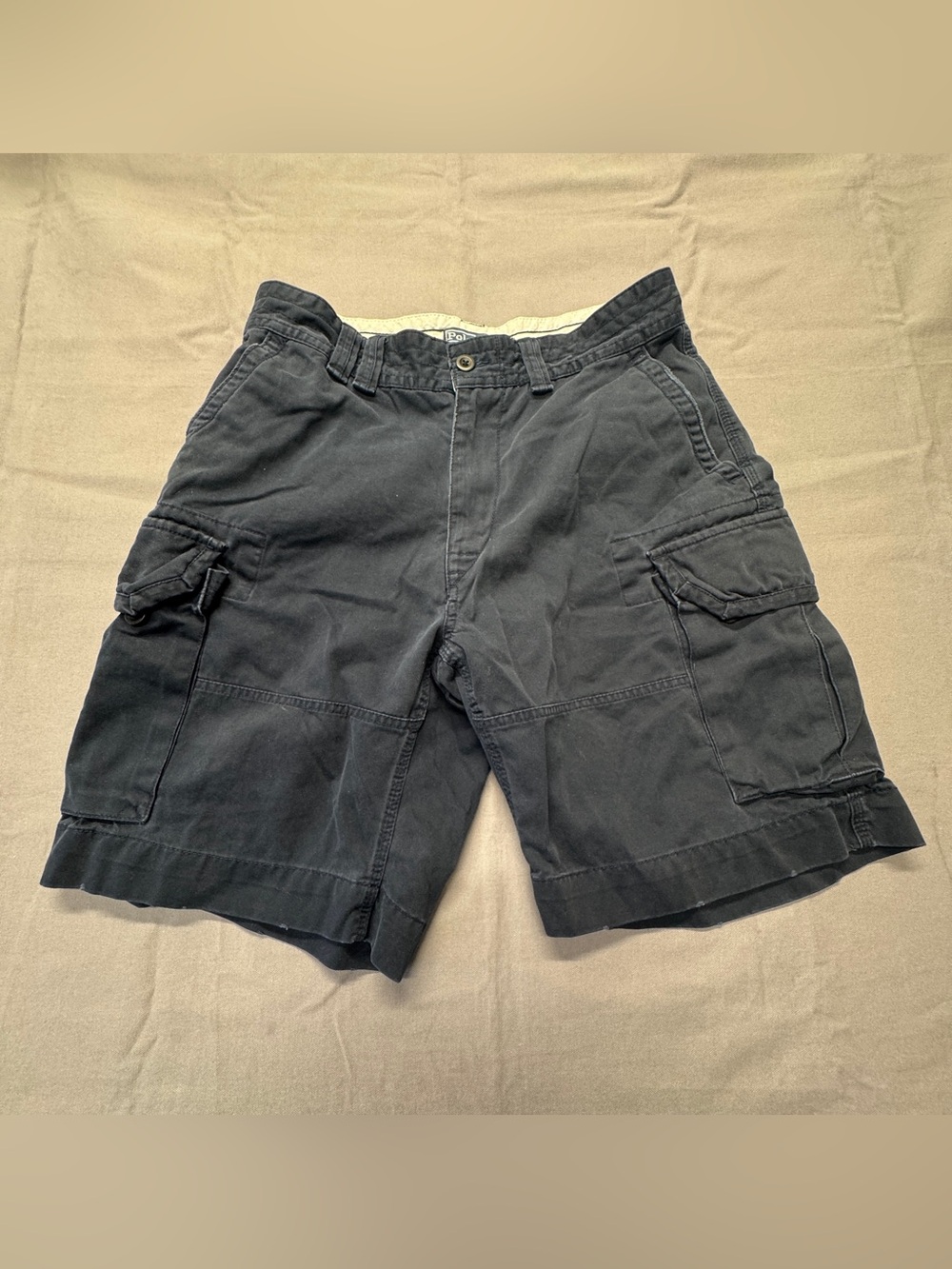 Vintage Y2K Polo By Ralph Lauren Cargo Shorts Mens 33 Blue Classic Cotton 3-2
